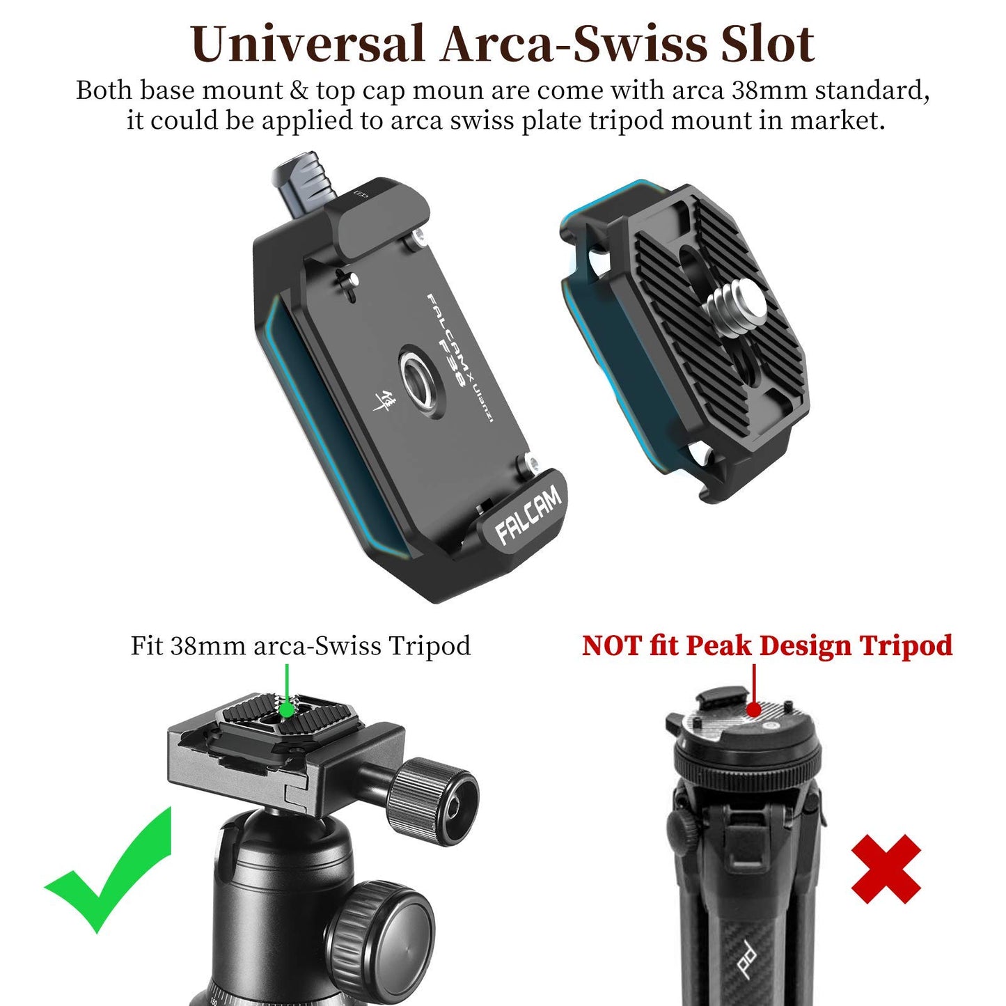 ULANZI F38 Camera Quick Release Plate w 1/4" to 3/8" Screw Thread, Quick Release System QR Plate Camera Tripod Mount Adapter for Sony Canon Monopod