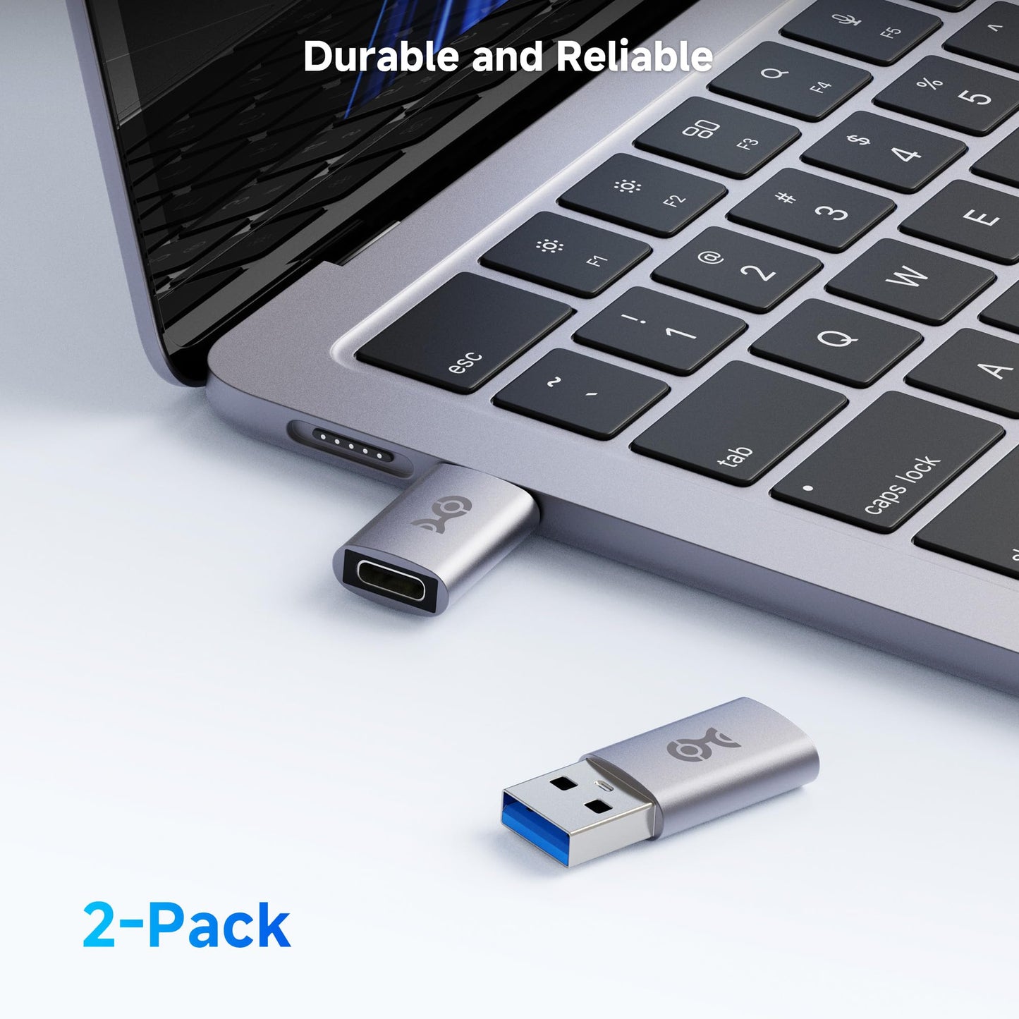 Cable Matters 2-Pack 10Gbps USB to USB C Adapter for Fast Charging & High-Speed Data Transfer, Reversible USBC Port, USBA Male to USBC Female Adapter…