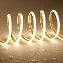 TOPAI 12V Thin 5mm COB LED Strip Waterproof 4000K Natural White 16.4ft Bright CRI>90 Uniform Dotless 400LEDs/M Self Adhesive Flexible Cuttable