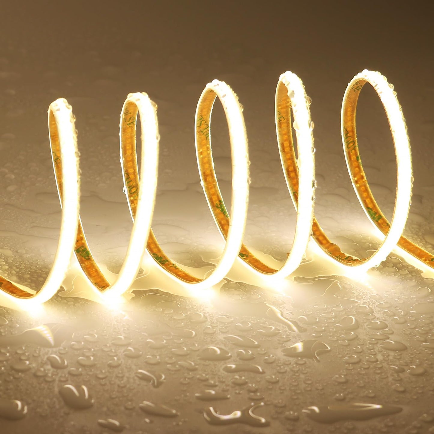 TOPAI 12V Thin 5mm COB LED Strip Waterproof 4000K Natural White 16.4ft Bright CRI>90 Uniform Dotless 400LEDs/M Self Adhesive Flexible Cuttable
