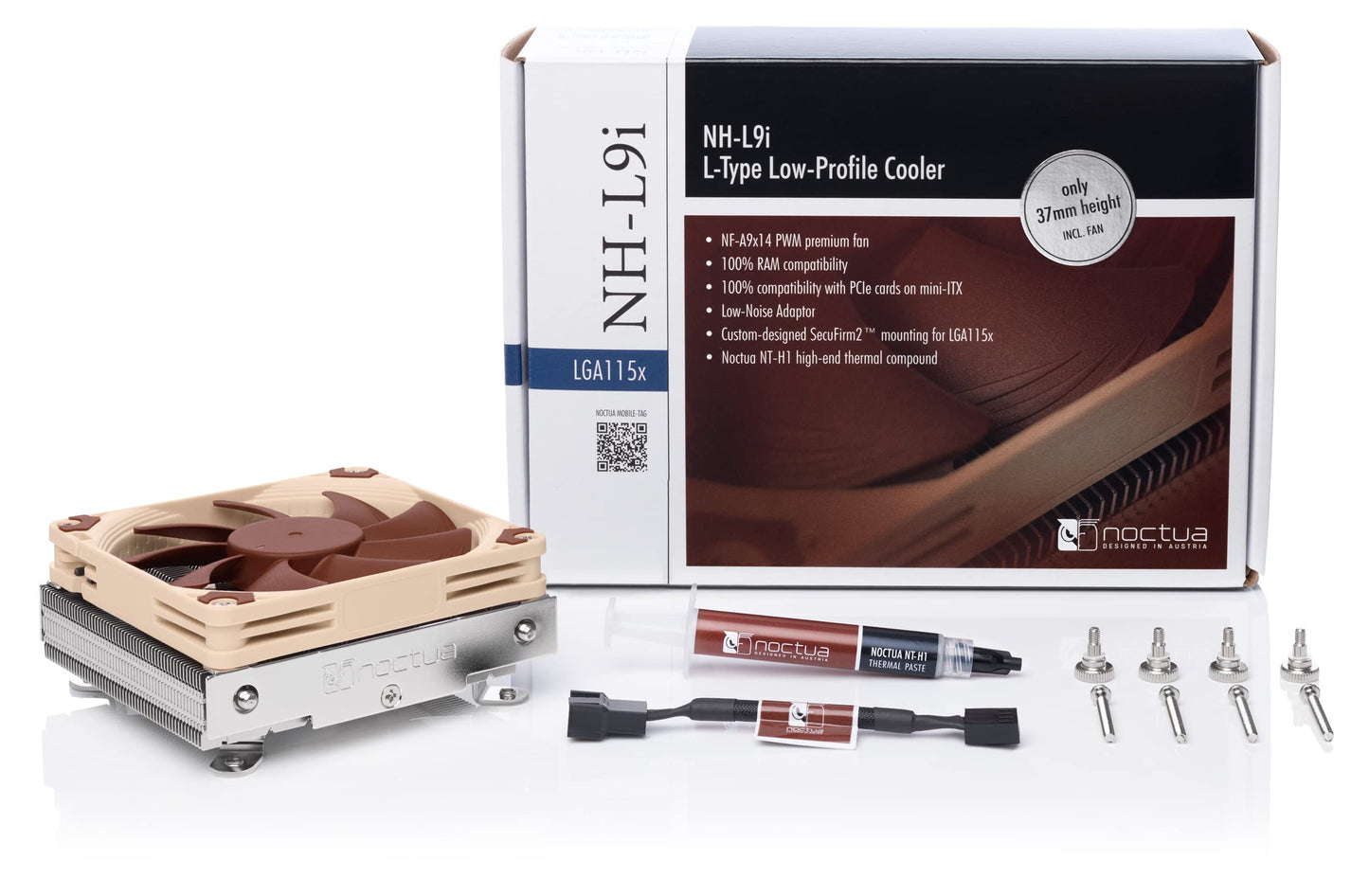 Noctua NH-L9i, Premium Low-Profile CPU Cooler for Intel LGA1200 & LGA115x (Brown)
