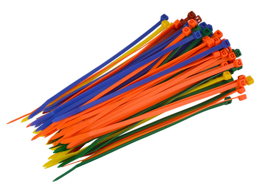 Pro Tie AC8SD100 8-Inch Assorted Color Standard Duty Color Cable Tie, Assorted Nylon, 100-Pack