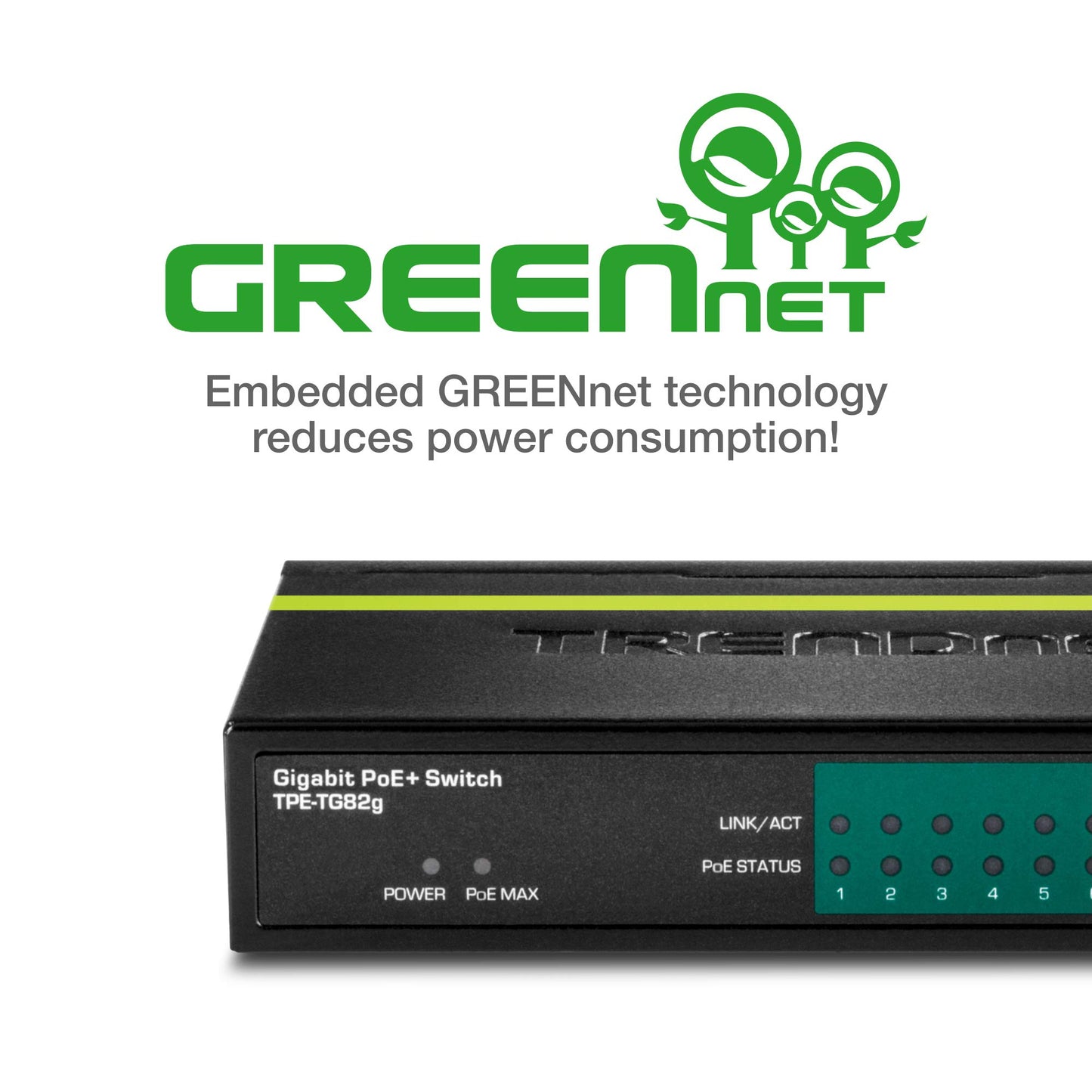 TRENDnet 8-Port PoE Switch, TPE-S44, Ethernet Splitter, 30W Power Budget, 1.6 Gbps Switching Capacity, 10/100Mbps, NDAA & TAA Compliant, Lifetime