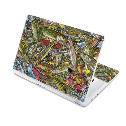 MightySkins Carbon Fiber Skin for Acer Chromebook 15 6” (2017) - Fish Puzzle | Protective, Durable Textured Carbon Fiber Finish | Easy to Apply…
