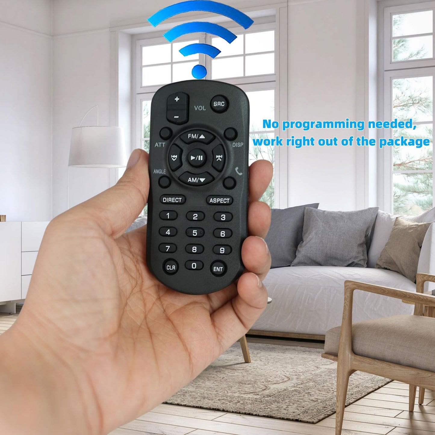 Replacement Remote Control RM-RK258 Compatible for JVC Multimedia Receiver Car Stereo KW-M560BT KW-V350BT KW-V320BT KVC-120BT KW-V230BT KW-V250BT