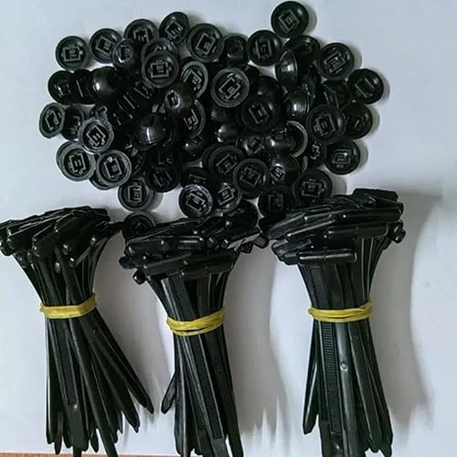 Heavy Duty Self-Locking Zip Ties Holder with Pin & Button Design-Nylon Universal Cable Tie Buckle,Plastic Cable Ties Tool Fasteners Car Body, UV