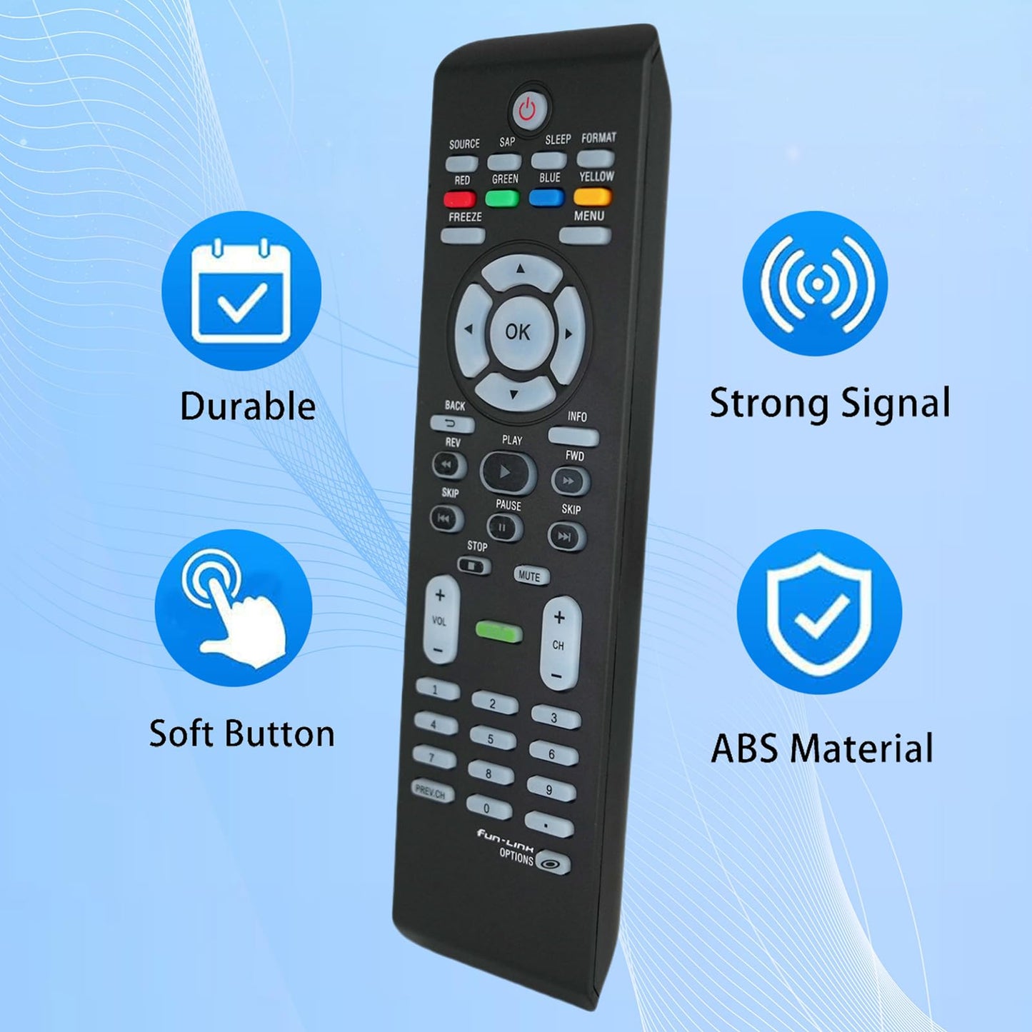 NF801UD Universal Replacement Remote Control Compatible for Magnavox TV 37MD350B 32MD311B 19MD359B 32MD350B 37MD350B 32MD350B/F7 26MD311B 26MD311B/F7