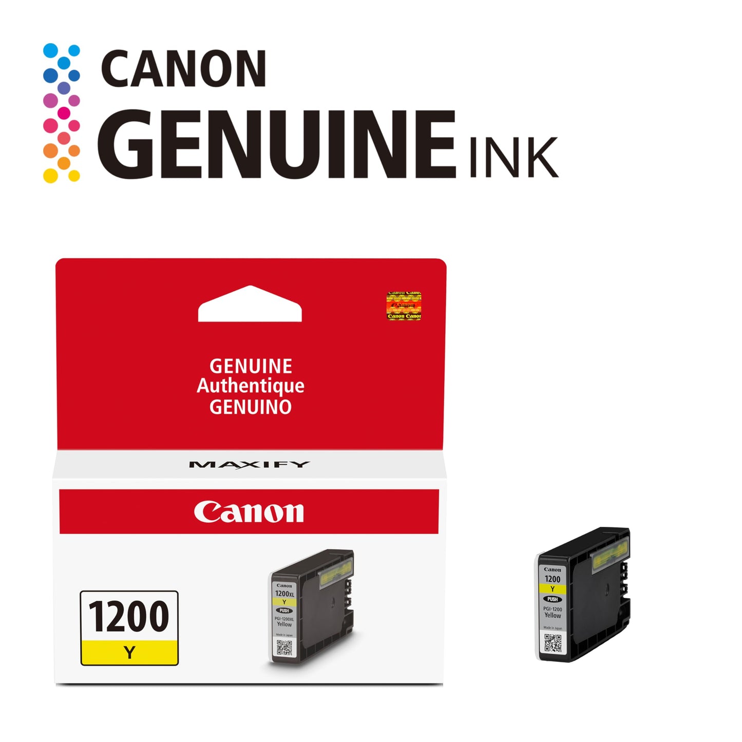 Canon PGI-1200 Genuine Yellow Ink Tank, Compatible with MB2120, MB2720, MB2020, and MB2320 Printers