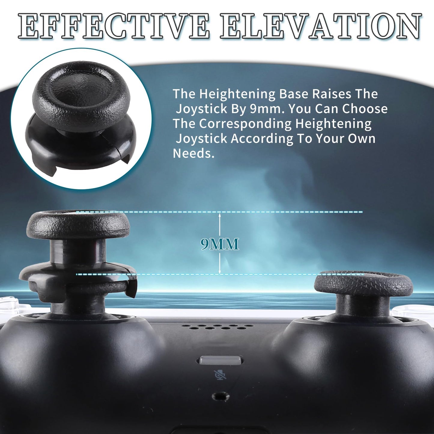 SoAegis Split Anti-Slip Controller Skin Set, with 2 Thumb Grips & 2 Elevated Base, Individually Silicone Grip Controller Case for PS5 DualSense