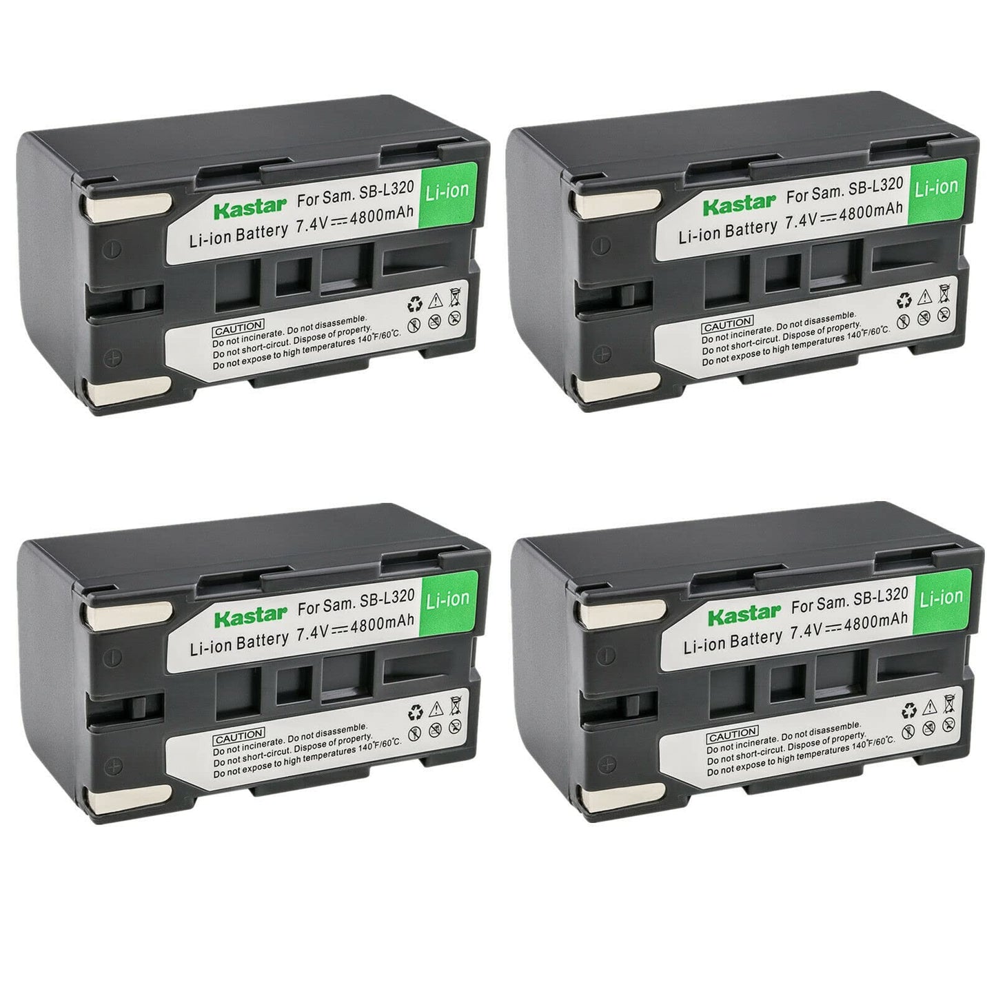 Kastar SB-L320 Battery 4-Pack Replacement for Samsung SB-L160, SB-L320 SBL320, SB-L480, SB-L110A Battery, Samsung VP-W75, VP-W75D, VP-W80, VP-W80U