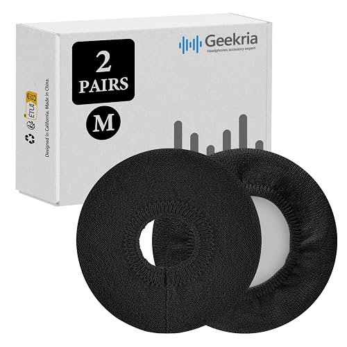Geekria 2 Pairs Knit Headphones Ear Covers - Product Safety Certified - Washable & Stretchable Sanitary Earcup Protectors for Over-Ear Headsets, Sweat
