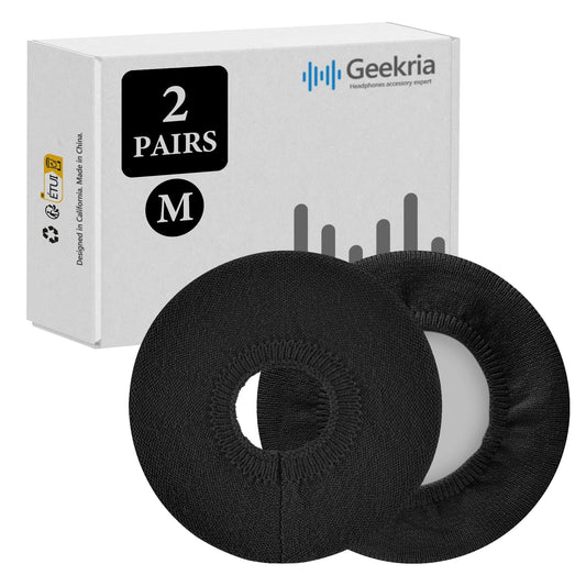 Geekria 2 Pairs Knit Headphones Ear Covers - Product Safety Certified - Washable & Stretchable Sanitary Earcup Protectors for Over-Ear Headsets, Sweat