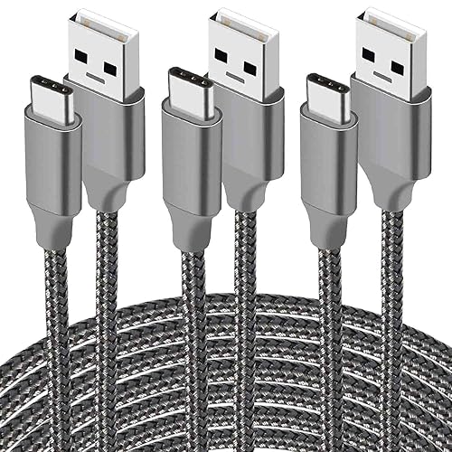 Cileen USB C Charger Cable 10FT,3Pack Long Fast Charging Cord Compatible with Moto G Power/Stylus,Samsung S10/S9/S8,Note8,A51/A01/A11,Tab S6/7
