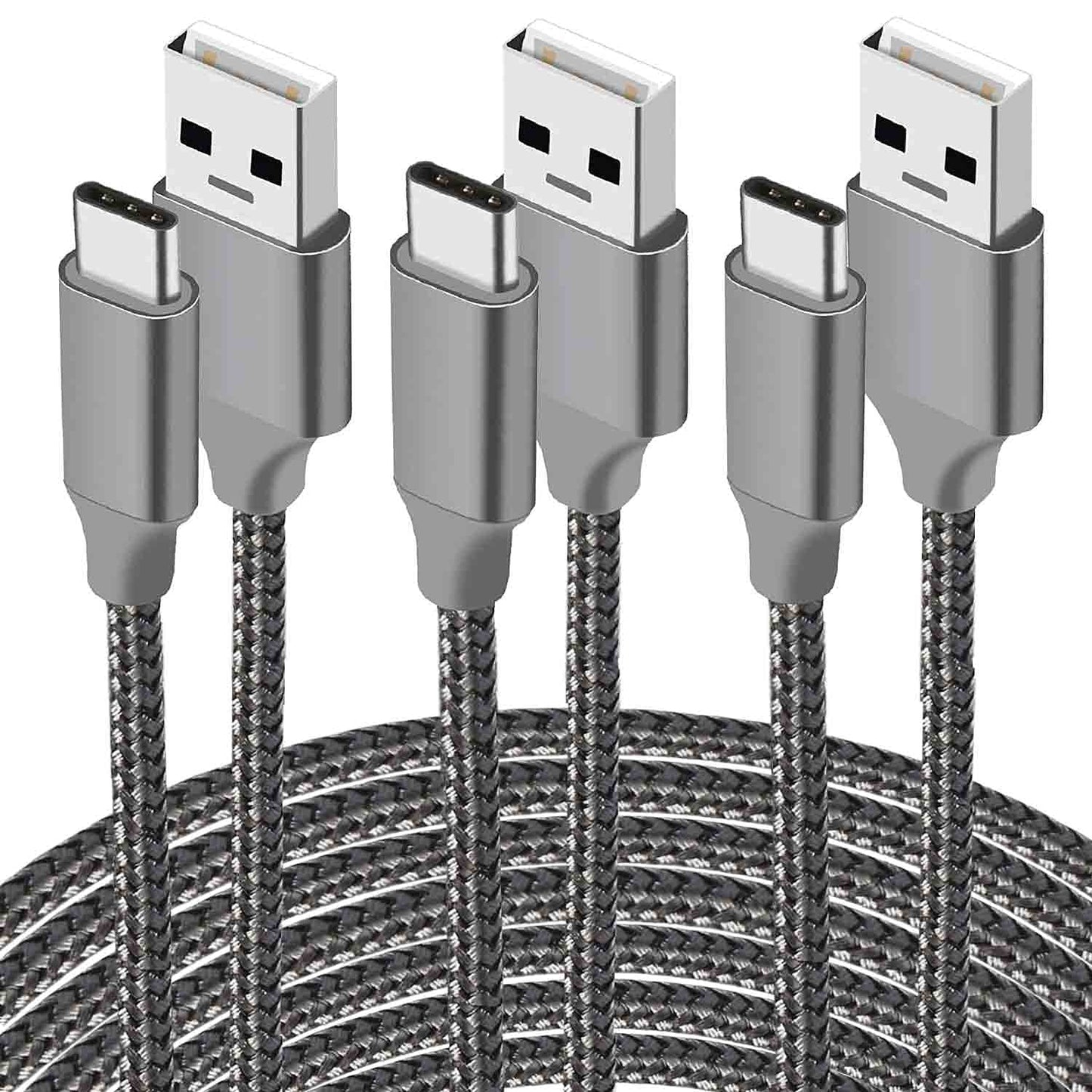 Cileen USB C Charger Cable 10FT,3Pack Long Fast Charging Cord Compatible with Moto G Power/Stylus,Samsung S10/S9/S8,Note8,A51/A01/A11,Tab S6/7