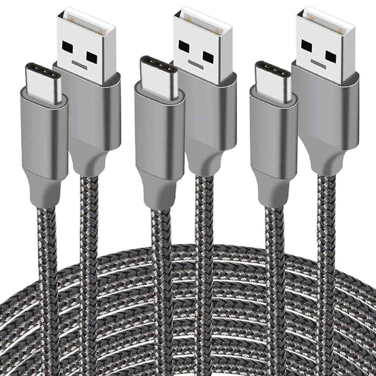 Cileen USB C Charger Cable 10FT,3Pack Long Fast Charging Cord Compatible with Moto G Power/Stylus,Samsung S10/S9/S8,Note8,A51/A01/A11,Tab S6/7