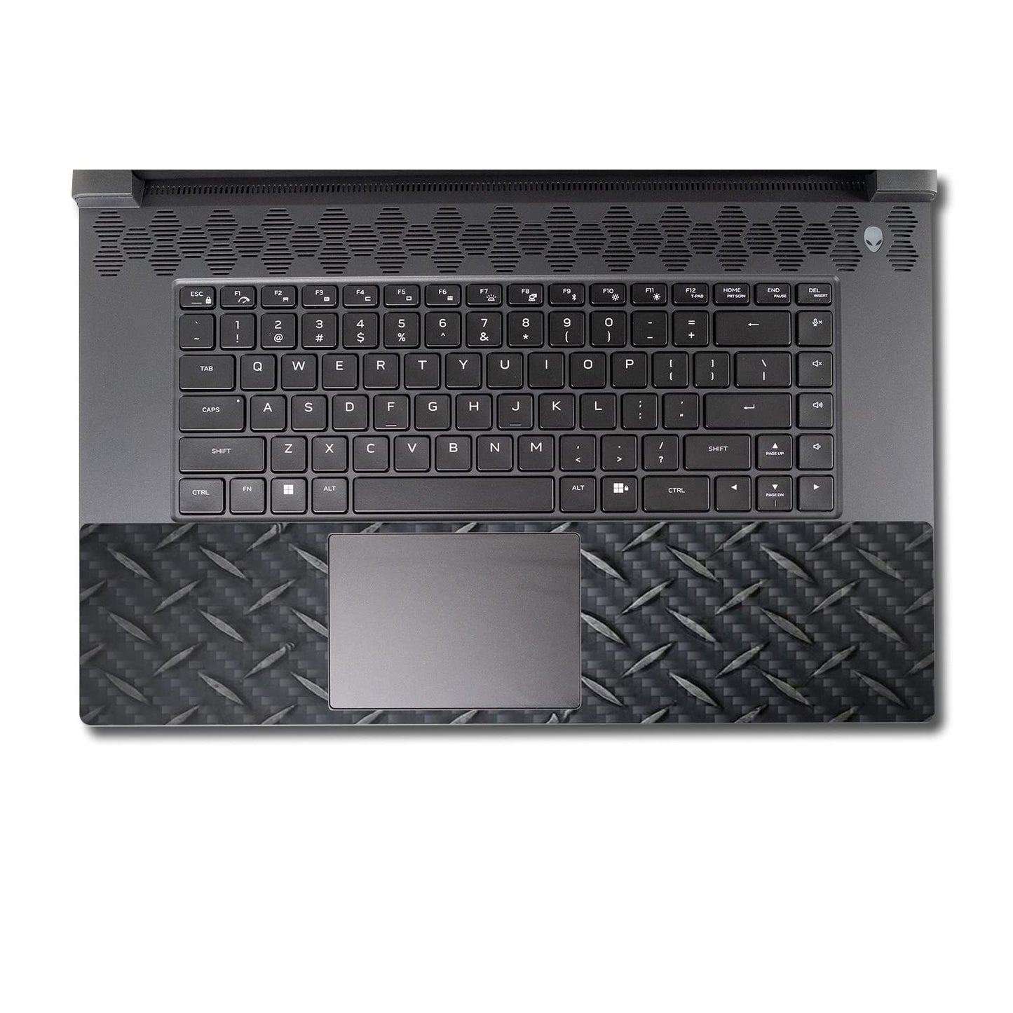 MightySkins Carbon Fiber Skin Compatible with Alienware M17 R5 (2022) Full Wrap Kit - Black Diamond Plate | Protective, Durable Textured Carbon Fiber…