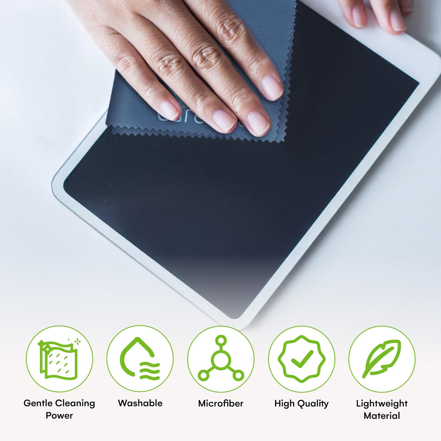 Care Touch Microfiber Cleaning Cloths, 6 Pack - Cleans Glasses, Lenses, Phones, Screens, Other Delicate Surfaces - Large Lint Free Microfiber Cloths