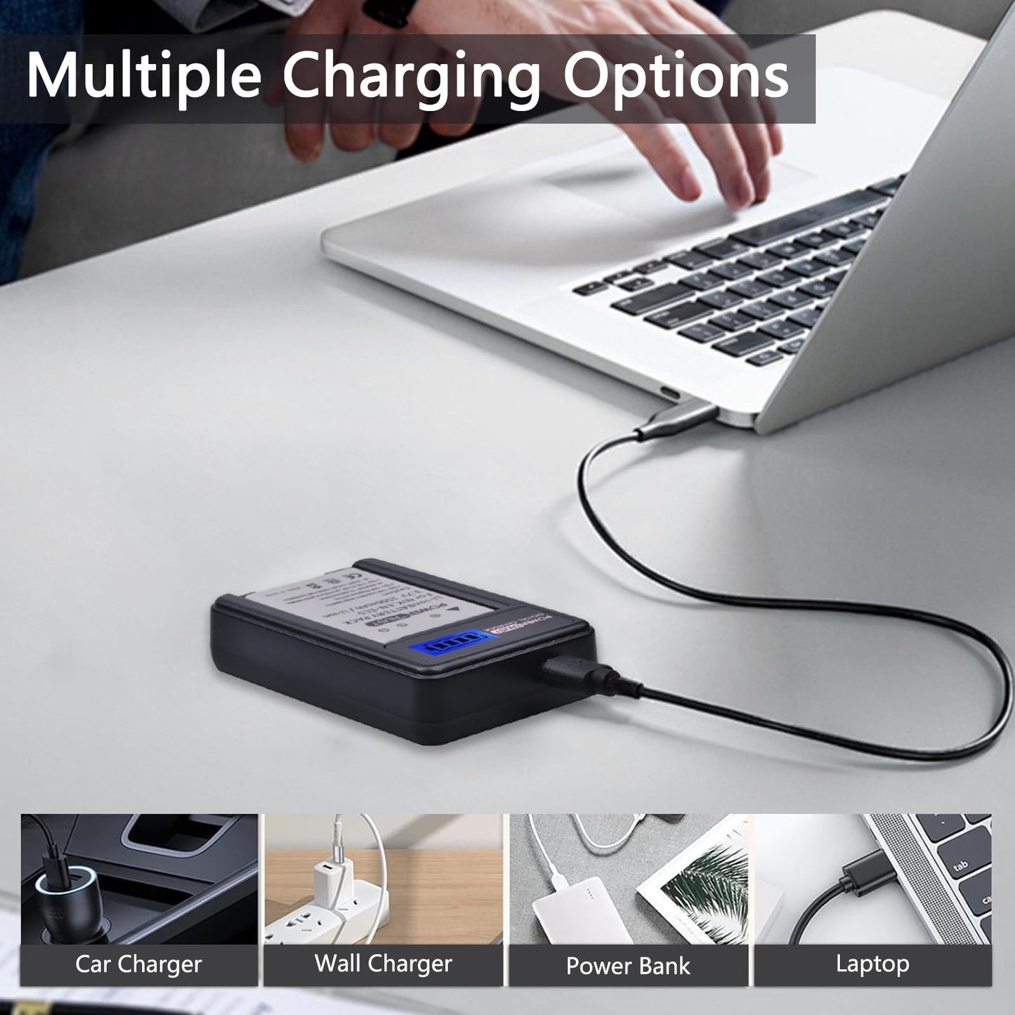 PowerTrust 2 Pack EN-EL5 Camera Battery and LCD USB Charger for Nikon Coolpix P530 P520 P510 P100 P500 P6000 P5100 P5000 P80 P90
