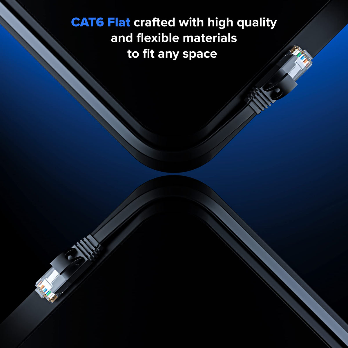 Maximm Cat 6 Ethernet Cable, 15 Ft, Gray, 10 Pack, Flat Patch Cord RJ45