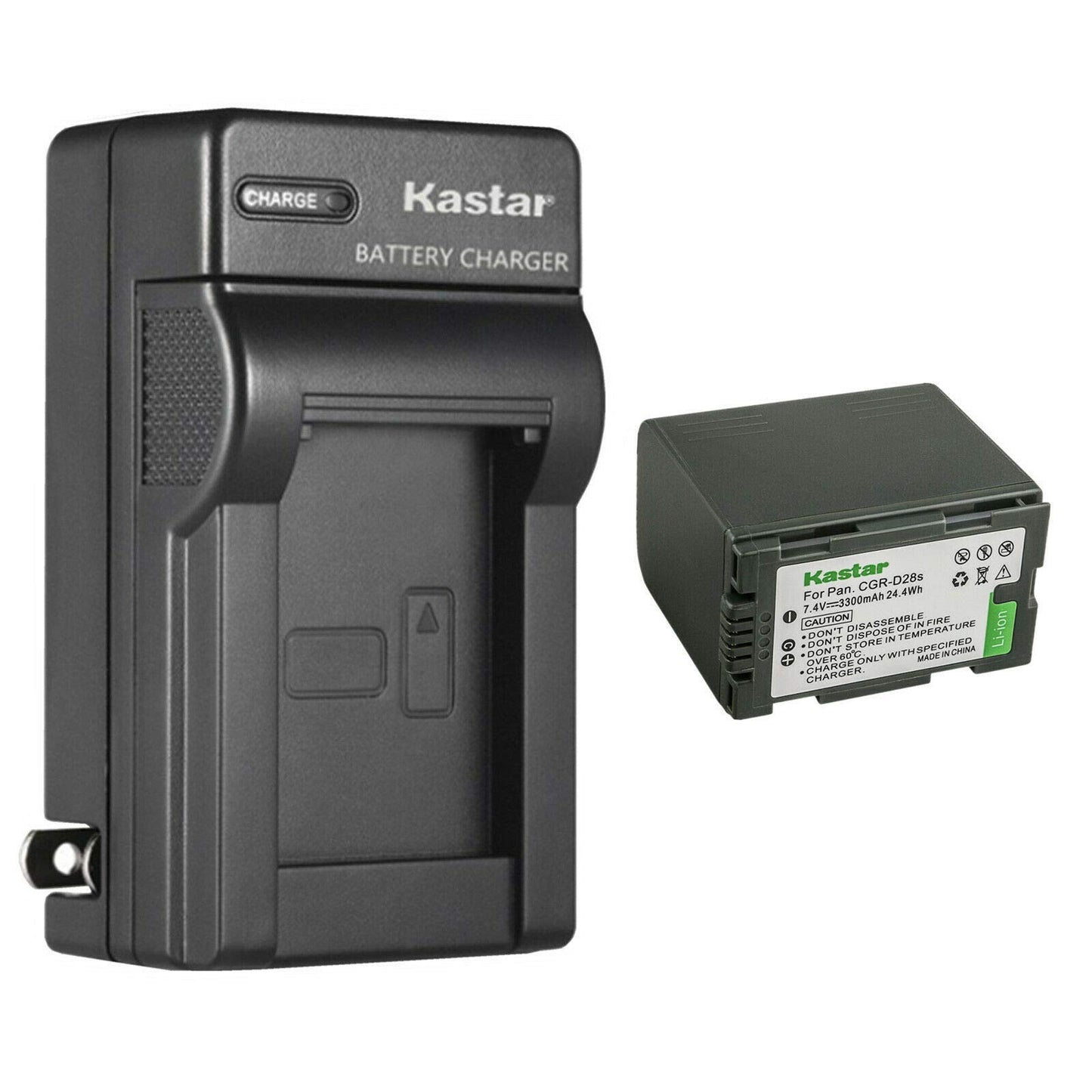 Kastar 1-Pack CGR-D28 Battery and AC Wall Charger Replacement for Panasonic AG-DVC80P, AG-DVX100, AG-DVX100A, AG-DVX100B, AG-DVX100BE, AG-DVX102
