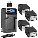 Kastar 4-Pack NP-FV100 Battery and LCD AC Charger Compatible with Sony HDR-PJ380, HDR-PJ390, HDR-PJ420, HDR-PJ50, HDR-PJ510, HDR-PJ540, HDR-PJ580