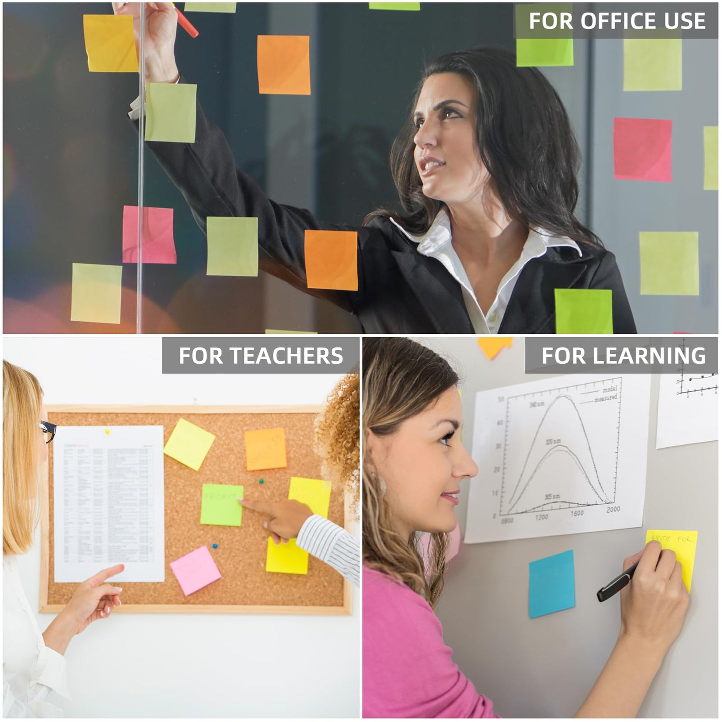 Sticky Notes 3x3 Inches,Bright Colors Self-Stick Pads, Easy to Stick for Home, Office, Notebook (8)