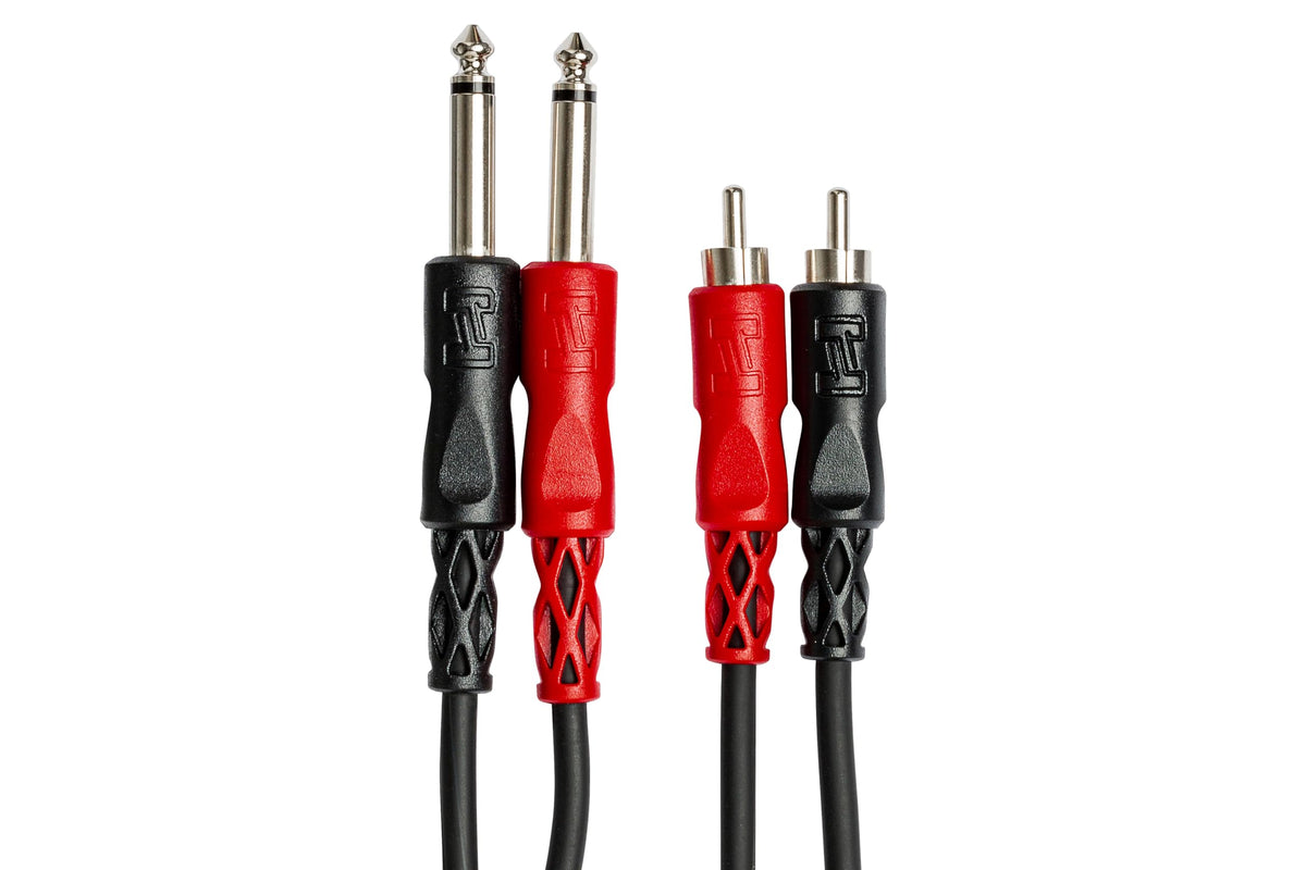Hosa CPR-201 Dual 1/4 Inch TS to Dual RCA Stereo Interconnect Cable, 3.3 Feet