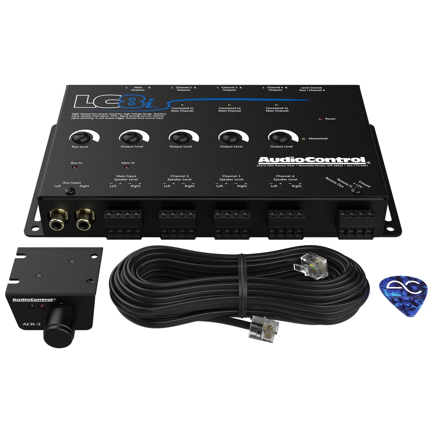 AudioControl LC8i 8-Channel Active Line Output Converter with Auxiliary Input for Adding Subwoofers, Amplifiers to Factory Car Audio Receiver or Head