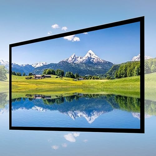 135inch Fixed Aluminum Frame Projector Screen, 16:9 HD 3D Ready Wall Mount Projection Screen for Indoor Movie Video Home Theater Cinema Office