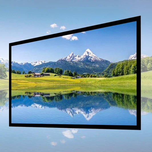 135inch Fixed Aluminum Frame Projector Screen, 16:9 HD 3D Ready Wall Mount Projection Screen for Indoor Movie Video Home Theater Cinema Office