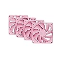 Hyte Flow FA12 120mm PC Case Fans 4-Pack, High Performance, Low Noise, 1500 RPM, 4-Pin PWM, Fluid Dynamic Bearing - Strawberry Milk (Pink)