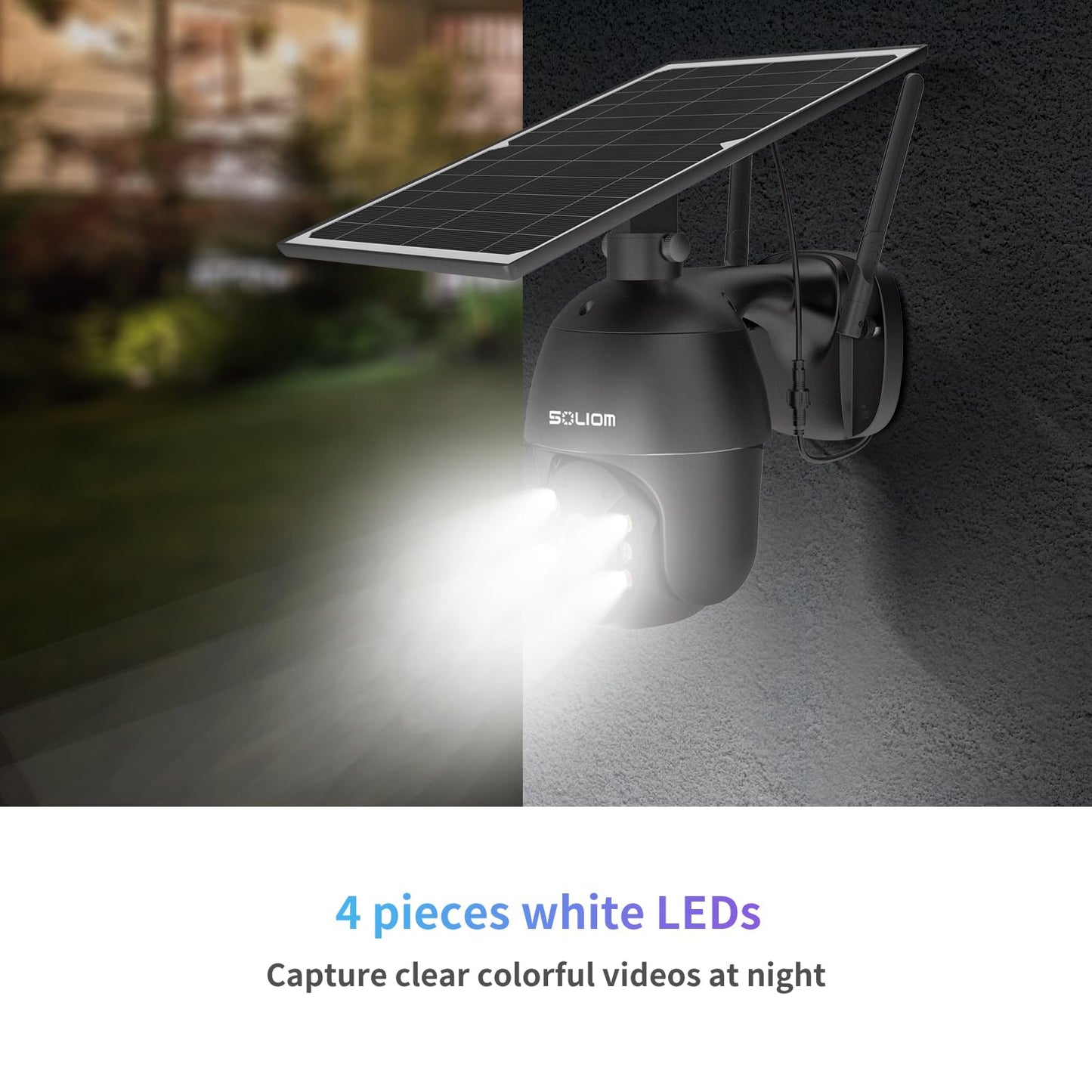 S600 4G LTE Security Camera Outdoor, Solar Powered Cellular Security Camera Wireless, Pan Tilt 360°View Full,1080P Night Vision, 2 Way Talk, PIR