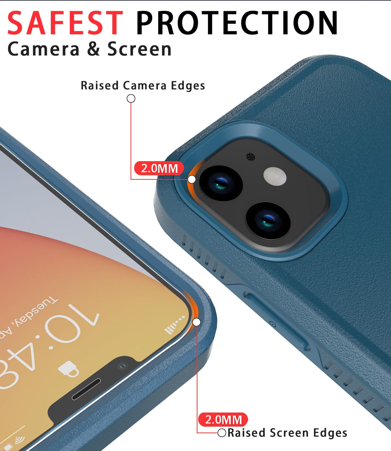 Diverbox for iPhone 11 Case [Shockproof] [Dropproof] [Tempered Glass Screen Protector],Heavy Duty Protection Phone Case Cover for Apple iPhone 11