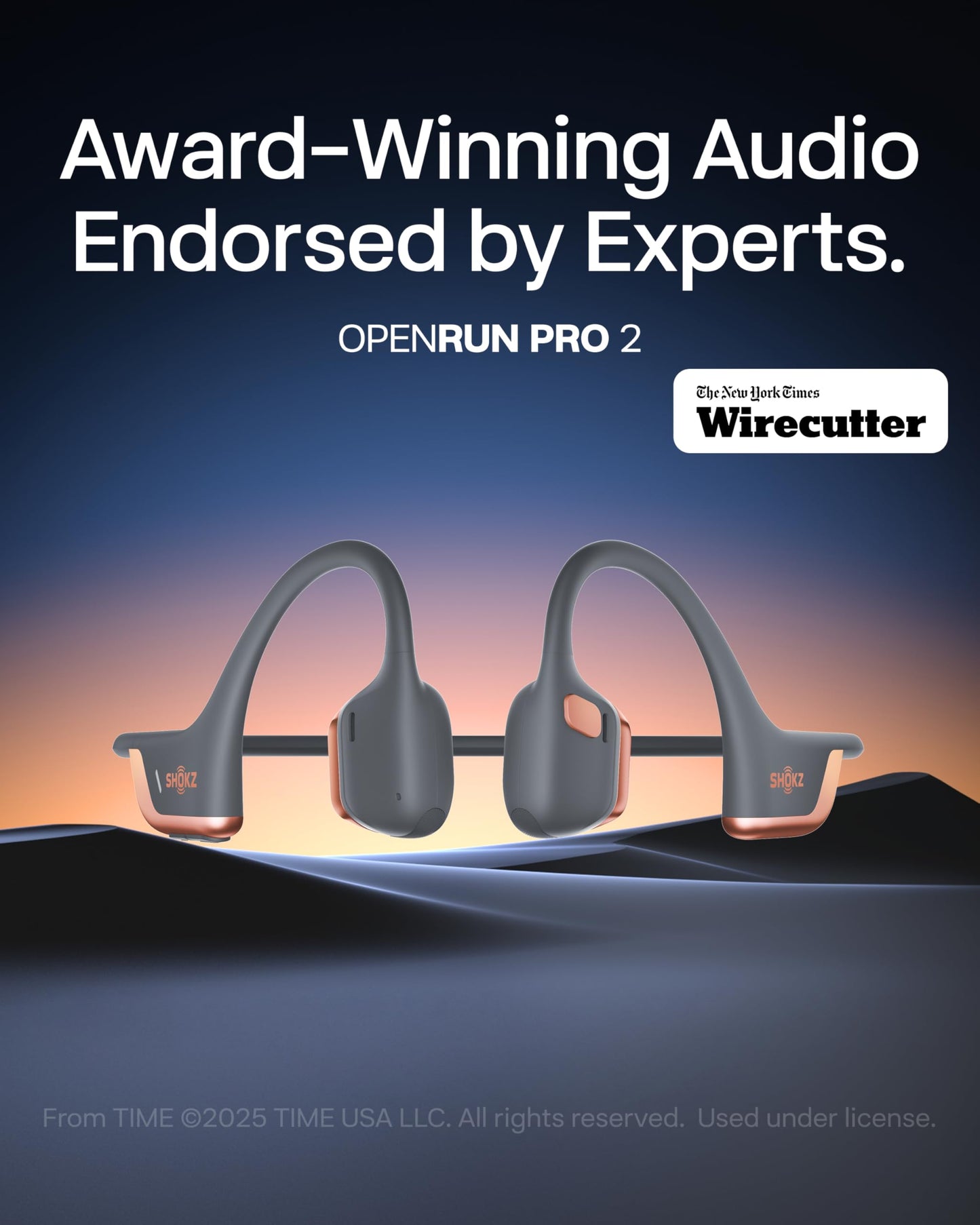 SHOKZ OpenRun Pro 2 Bone Conduction Headphone, Rose Gold, Free Gym Bag