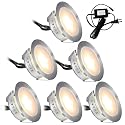 SMY Lighting Recessed LED Deck Lights Kits 6 Pack, (Upgrade Version) Deck Lighting Waterproof IP67,Low Voltage LED Lights for Garden, Steps,Stair