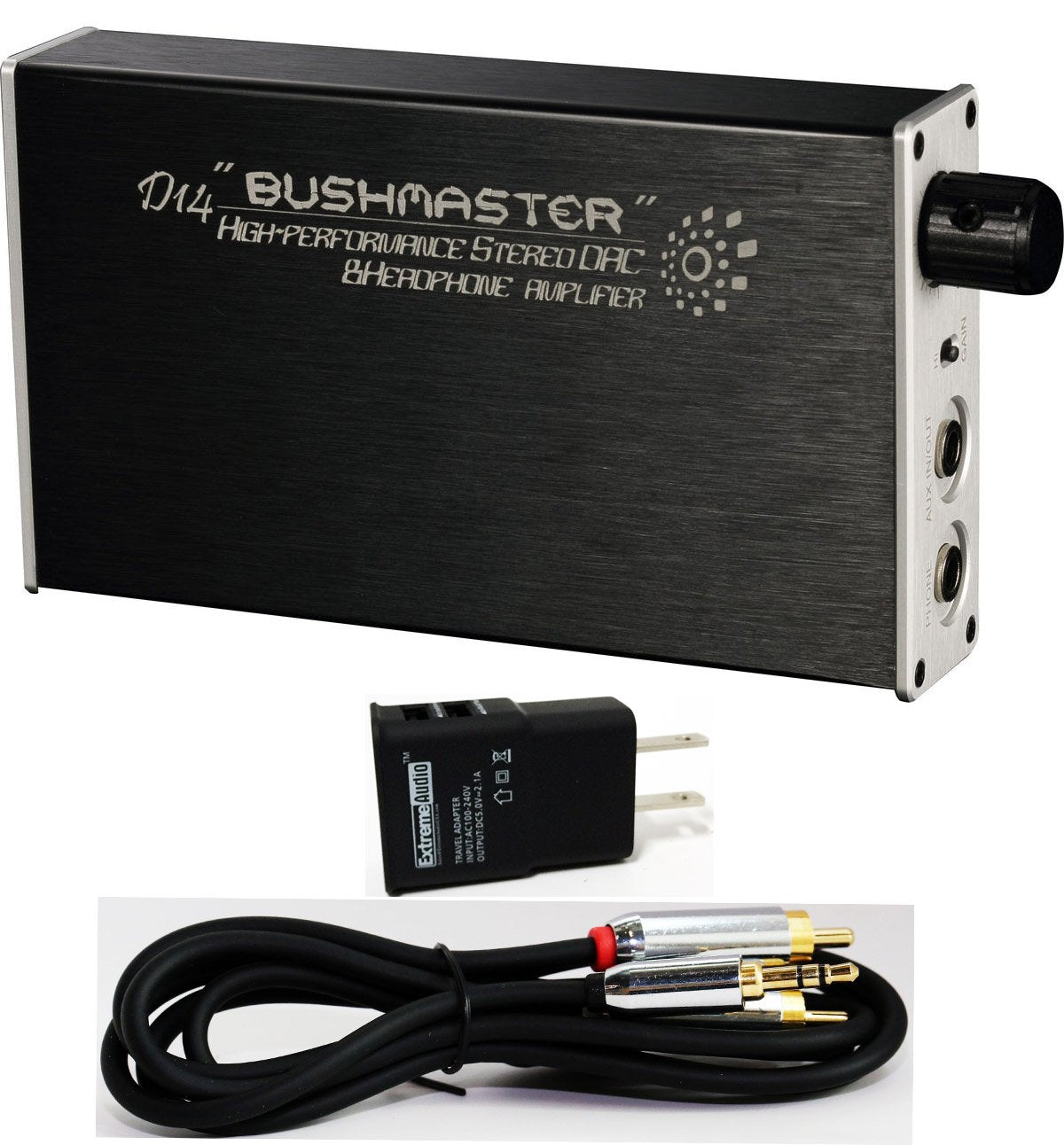 iBasso D14 Bushmaster Portable Headphone Amplifier/DAC with Optical & 3.5mm Stereo to RCA Connection Kit