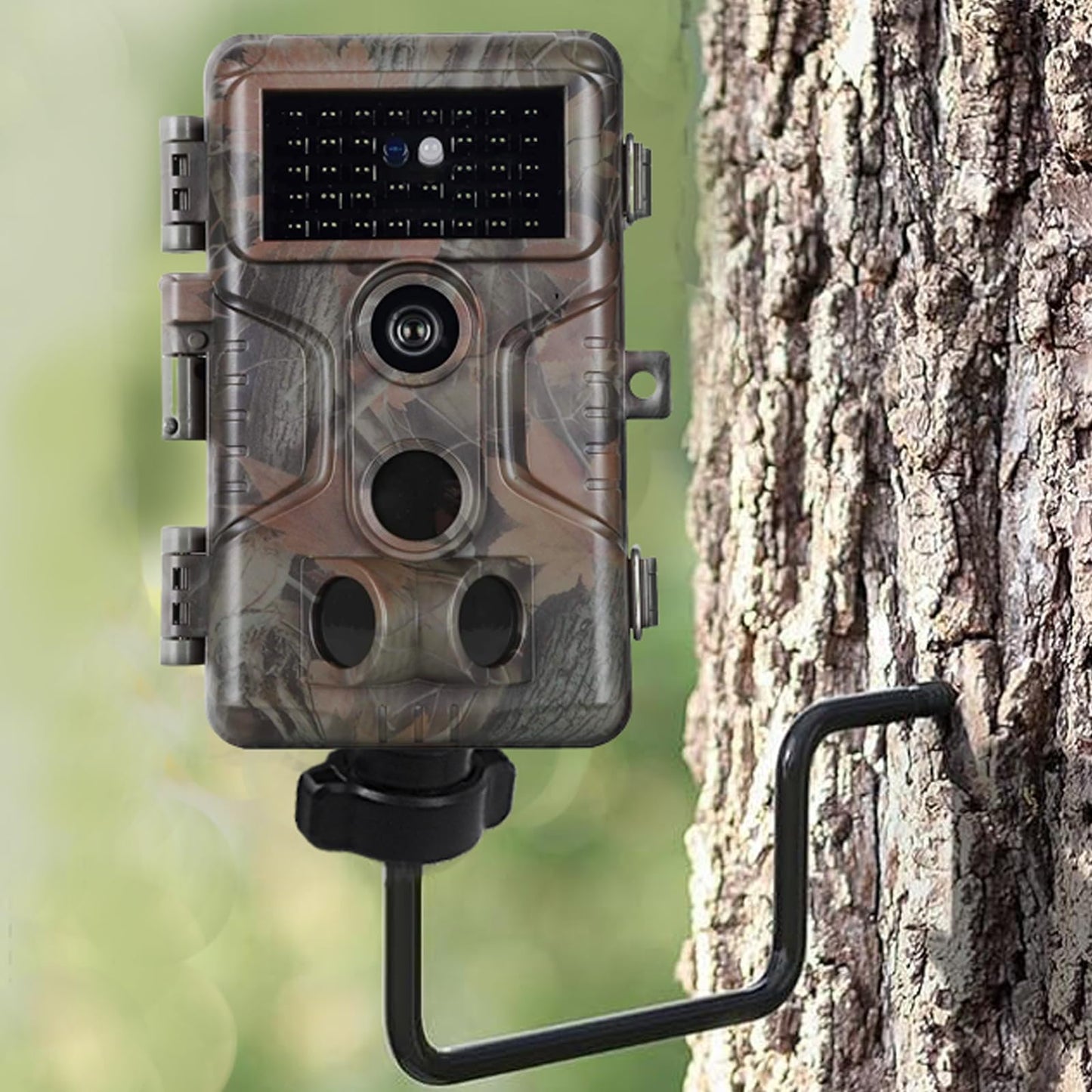 Sexoeie 360-Degree Trail Camera Mount, Metal Hunting Camera Holder with Adjustable Head, Outdoor Mounting Bracket for Wildlife Monitoring (3)