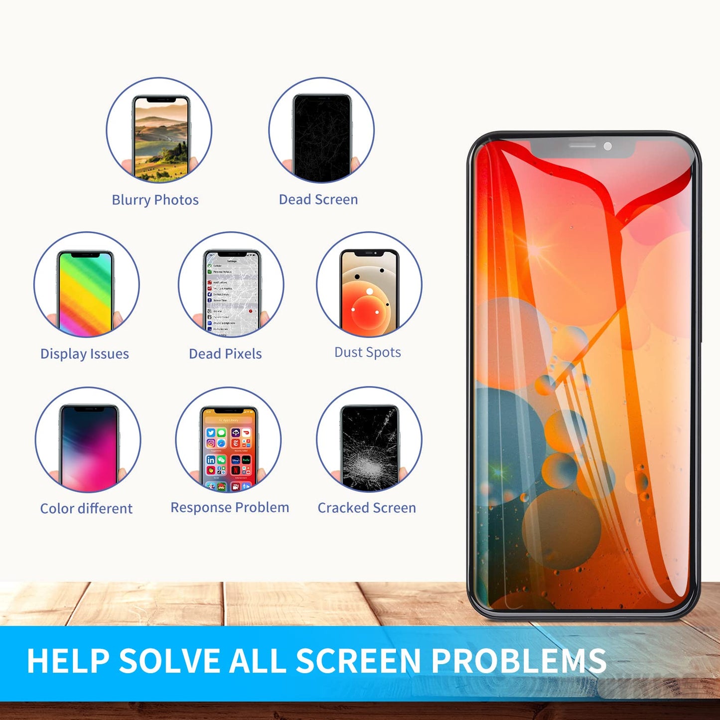 CYKJGS for iPhone 11 Screen Replacement 6.1" with Ear Speaker and Proximity Sensor 3D Touch LCD Display Digitizer Full Assembly with Front Earpiece