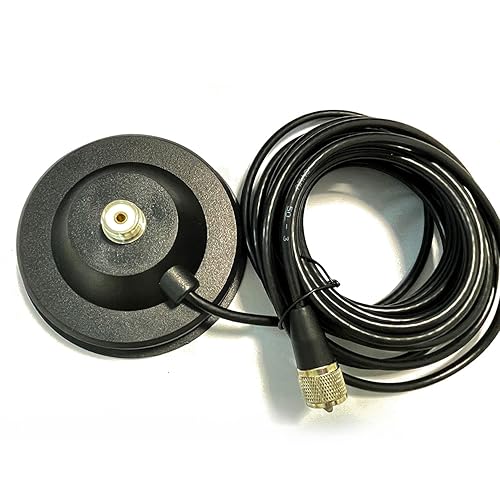SO-239 Mount Magnetic Base with PL-259 Plug Cable Connector for Car Bus Taxi Mobile Radio Antenna W/ 5M Cable