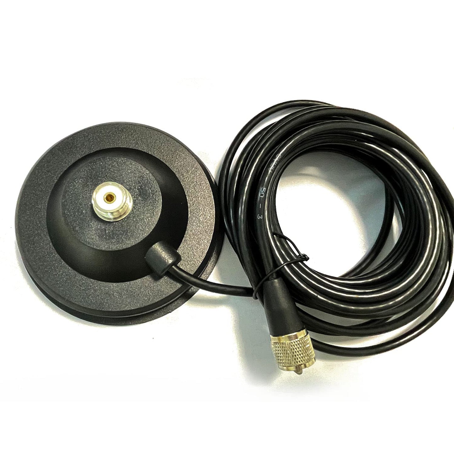 SO-239 Mount Magnetic Base with PL-259 Plug Cable Connector for Car Bus Taxi Mobile Radio Antenna W/ 5M Cable