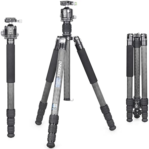 Carbon Fiber Tripod-INNOREL RT85C Super Professional Tripod Monopod Heavy Duty Stand Support Low Gravity Center 360°Panoramic ballhead for Digital