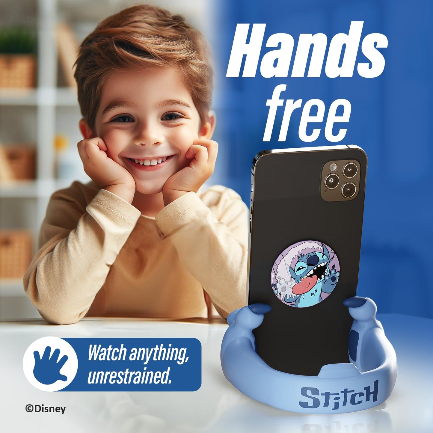 iJoy Disney Stitch Hands Phone Stand for Desk- Stitch Disney Phone Holder Stand for Home/Office/More - Lilo and Stitch Gifts for Girls, Boys, and All