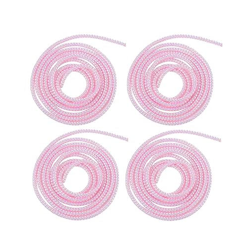4Pcs Pink Spiral Cable Protecto Animal Proof Wire Repair, Cord Protector for Pets Headphone Saver Spiral Cable Wrap Strain Relief, Cord Sleeve
