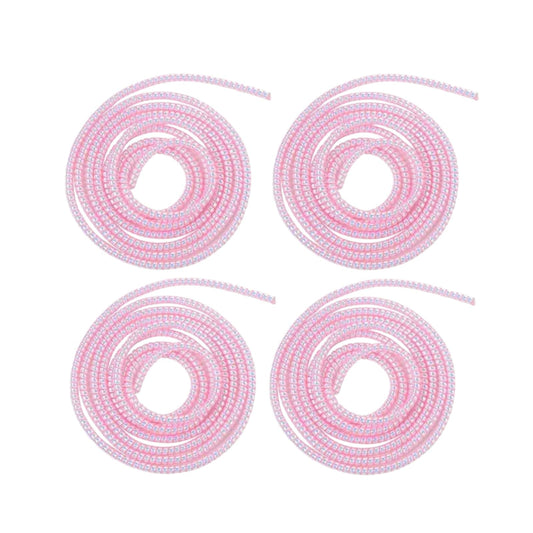 4Pcs Pink Spiral Cable Protecto Animal Proof Wire Repair, Cord Protector for Pets Headphone Saver Spiral Cable Wrap Strain Relief, Cord Sleeve