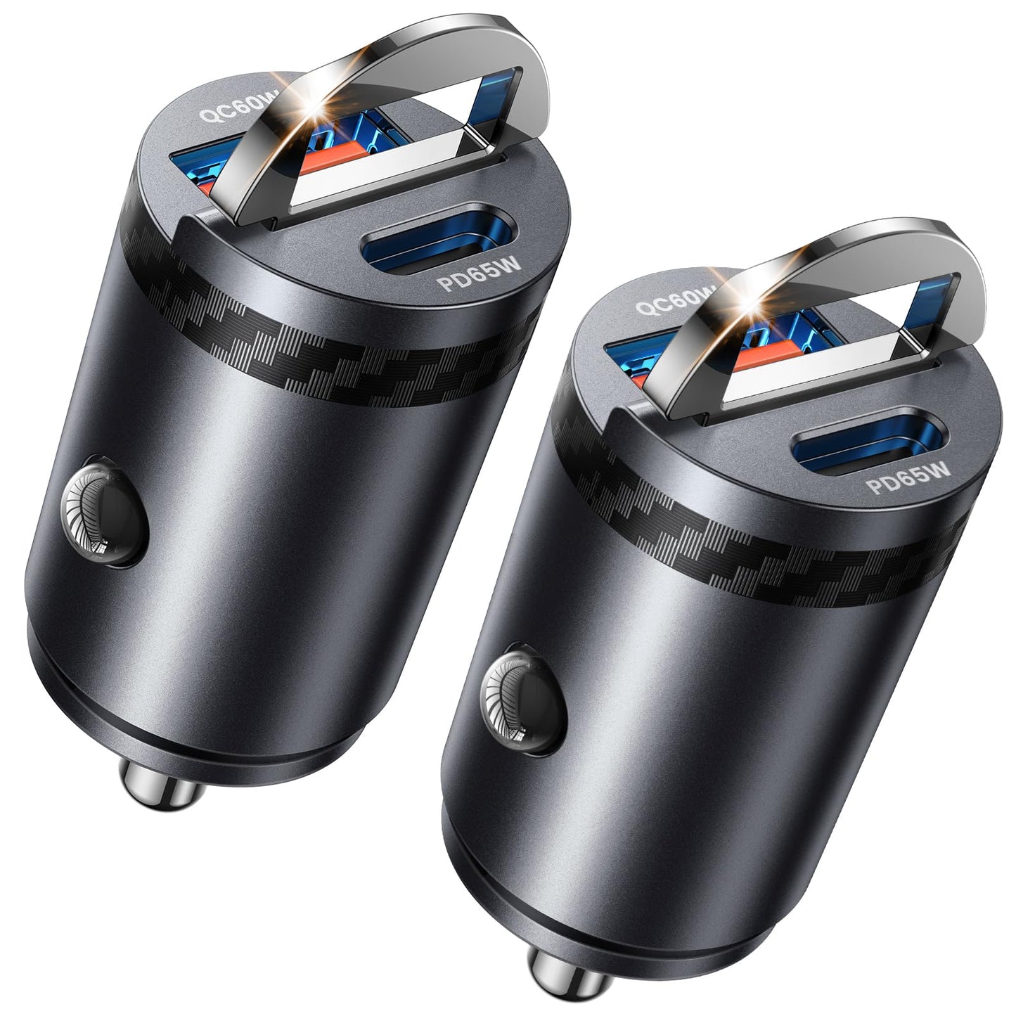 ?Upgraded? 2-Pack 125W Fast Car Charger, Mini Flush Fit USB C Car Adapter