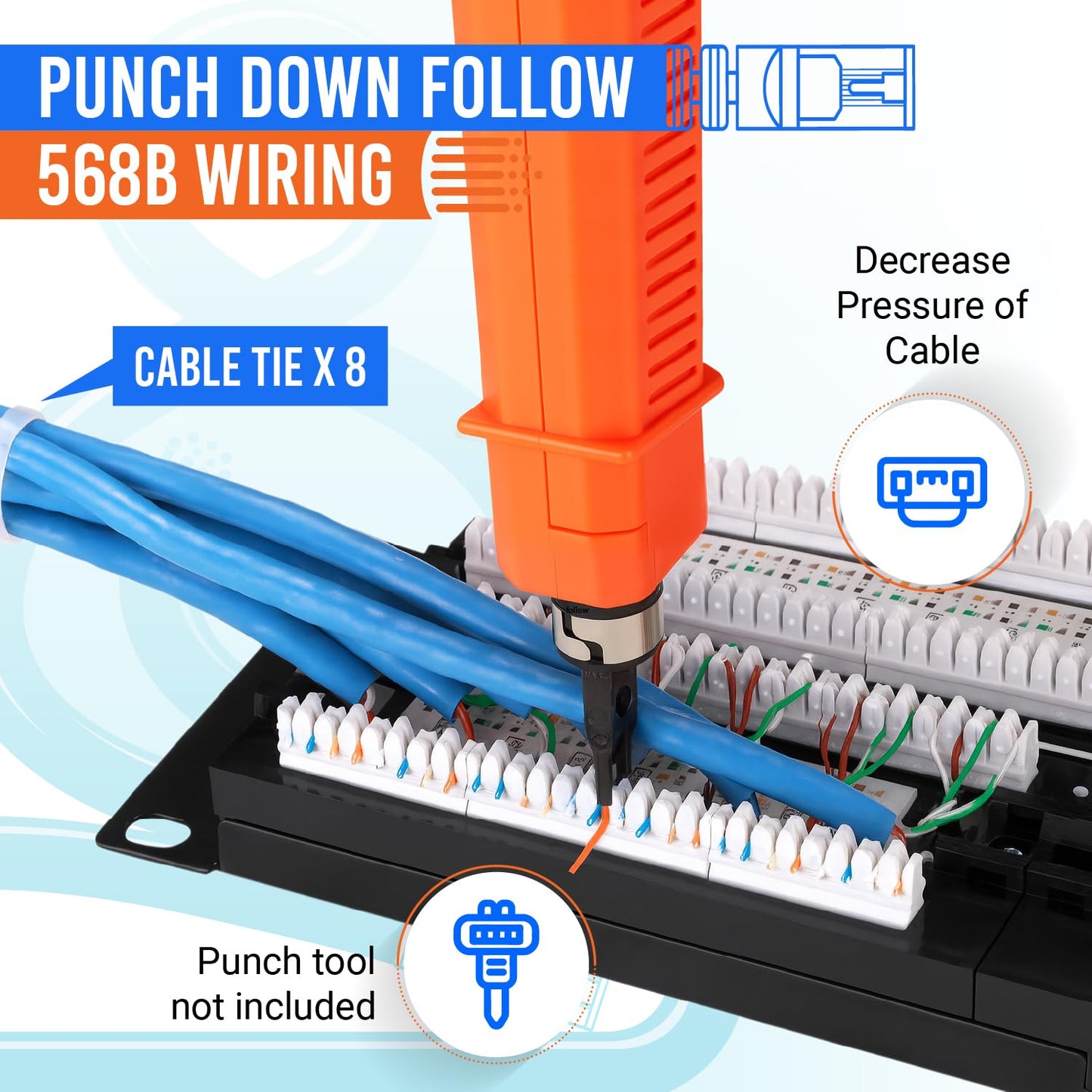 MONK CABLES | CAT6 Patch Panel | Puchdown | 48 Port