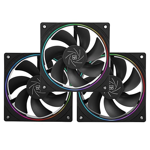 Thermalright TL-S12R X3 CPU Fan 120mm Reverse Fan Case Cooler Fan Comes with ARGB Lighting,CPU Cooling Fan with 1500RPM Speed,Black PC PWM Silent