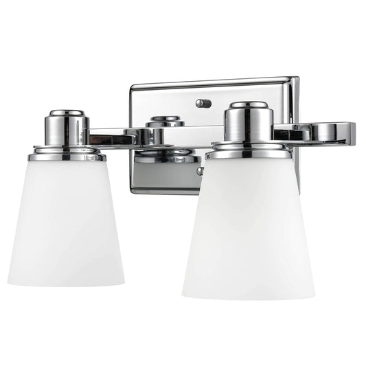 Linea di Liara Terracina Chrome Bathroom Light Fixtures Over Mirror 2-Light Bathroom Vanity Lights Fixture Wall Lighting Restroom Light Fixture