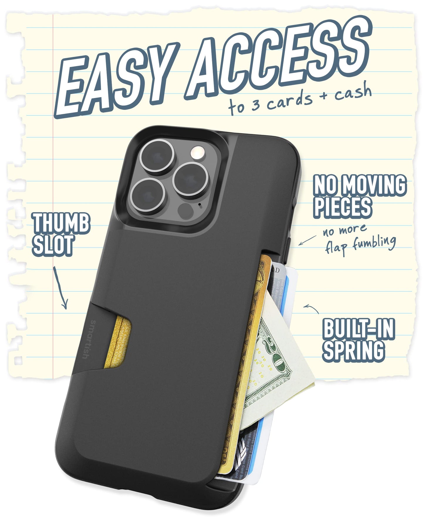 Smartish® iPhone 13 Pro Wallet Case - Wallet Slayer Vol. 1 [Slim + Protective] Credit Card Holder - Drop Tested Hidden Credit Card Slot Cover