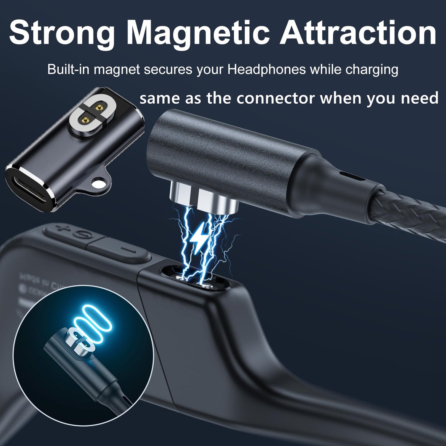 Charging Cable for Shokz Bone Conduction Headphones,USB C Adapter for Shokz, 3.3ft USB A+C Magnetic Charger Cord for Aftershokz Aeropex AS800&Shokz
